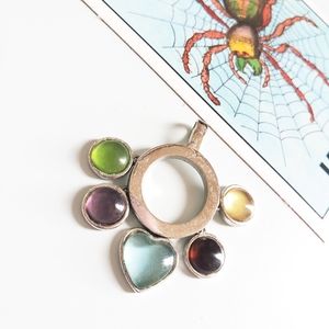 Sterling Moveable Gemstone Pendant O Charm